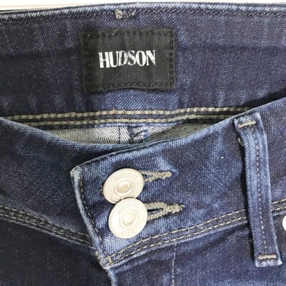 HUDSON Womens Blue Double Button Closure Collin Skinny Crop Jeans Size 26 - Picture 6 of 11